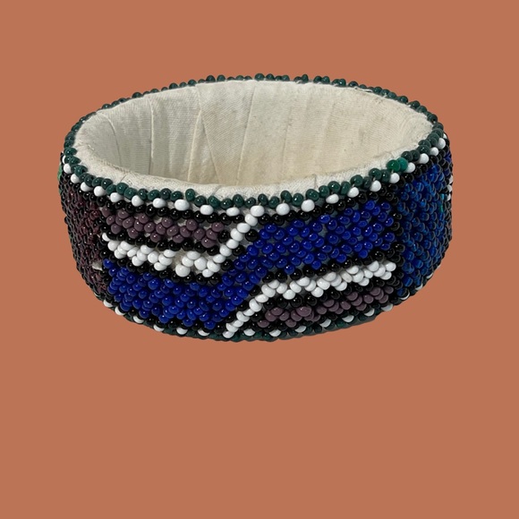 South African Ndebele Beaded Cuff Bangle Bracelet - Picture 2 of 7